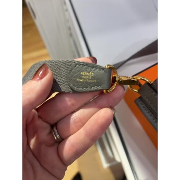 Grey Hermes handbag Mini Evelyne With Box & Dustbag